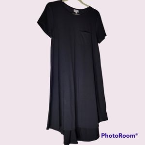 Lularoe Carly Black T-Shirt Dress High Low  Hem